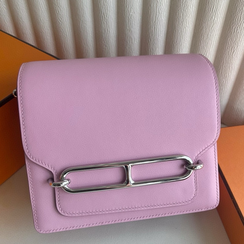 Hermes Roulis Mini 18 Bag in Mauve Sylvestre Evercolor Calfskin