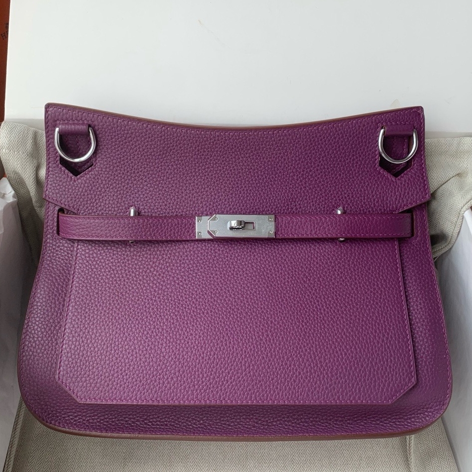 Hermes Jypsiere 28 Handmade Bag in Anemone Clemence Leather
