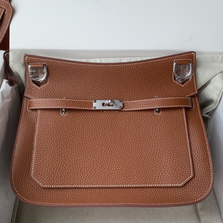 Hermes Jypsiere 28 Handmade Bag in Gold Clemence Leather