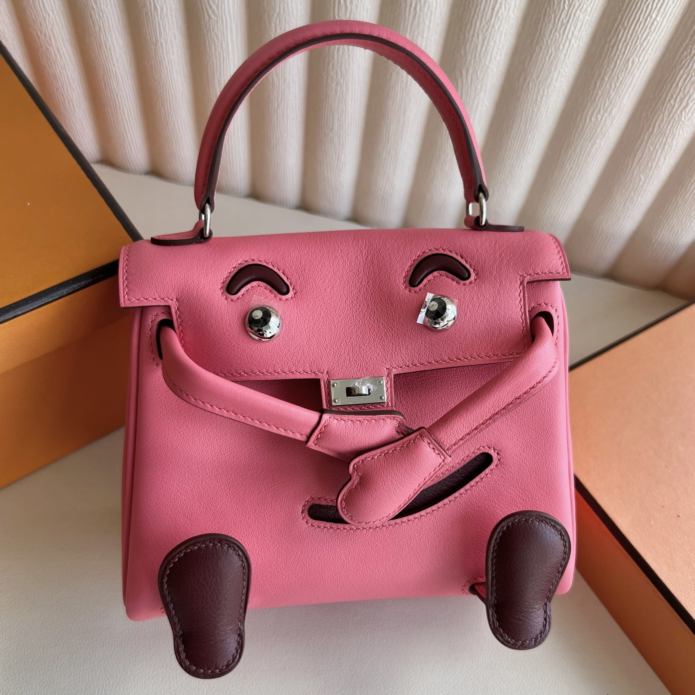 Hermes Kelly Doll Quelle Idole Bag in Rose Azalee Swift Leather