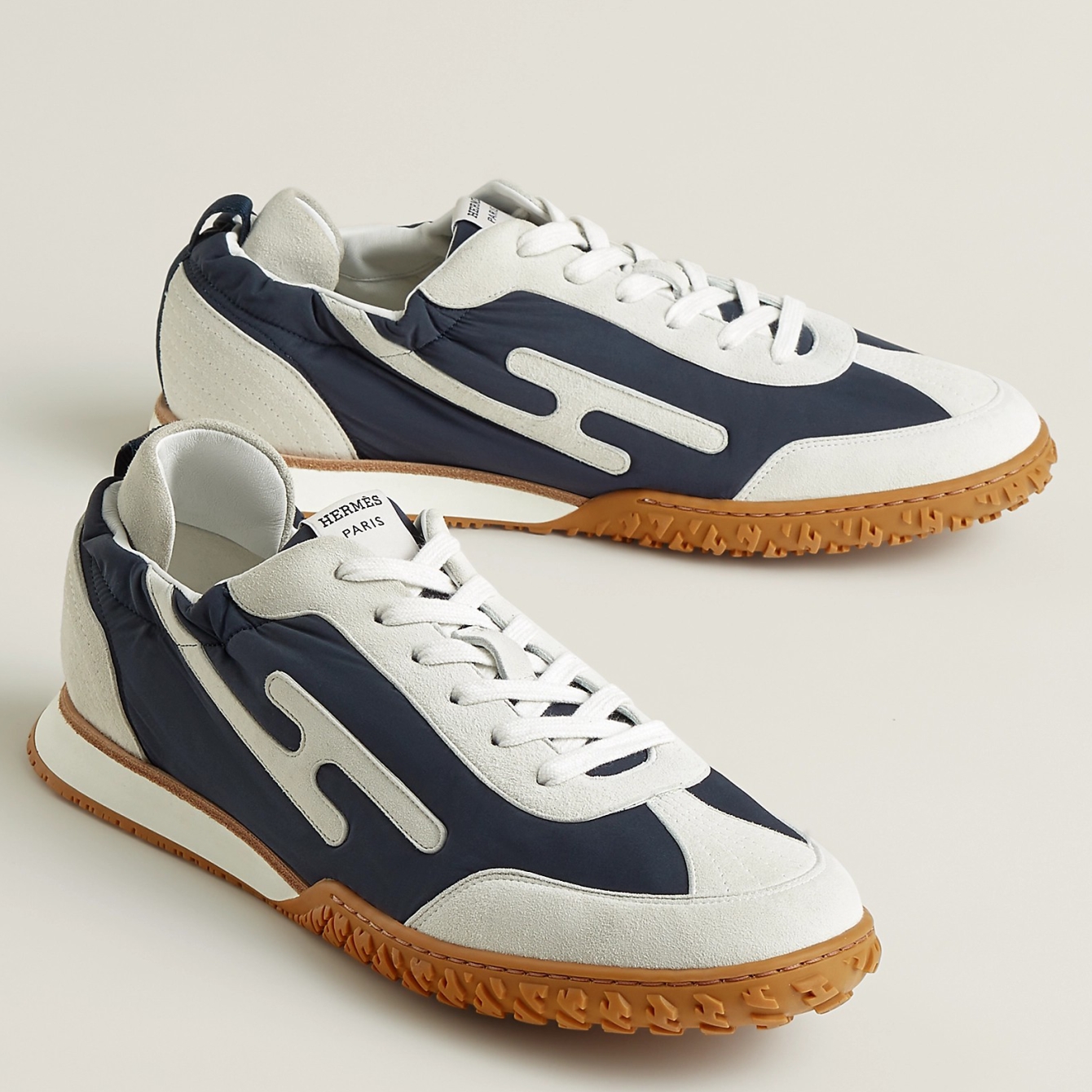 Hermes Women's Jet Sneakers in Blue Technical Canvas 
