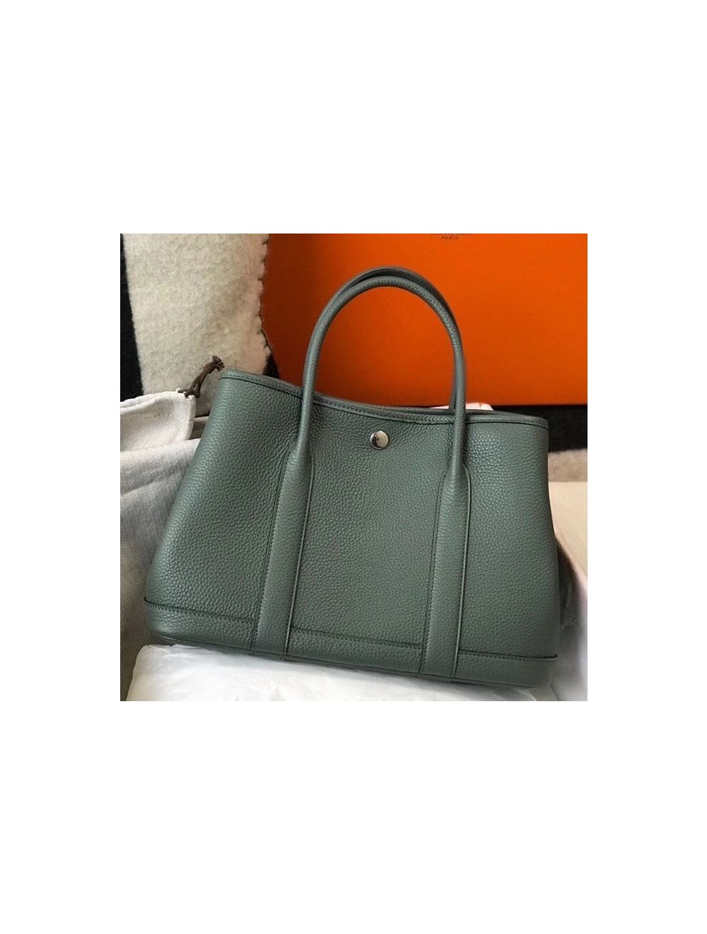 Hermes Garden Party TPM Canvas Leather Green Tote Bag For Sale at 1stDibs  hermes  garden party green, hermes garden party with strap, garden party hermes