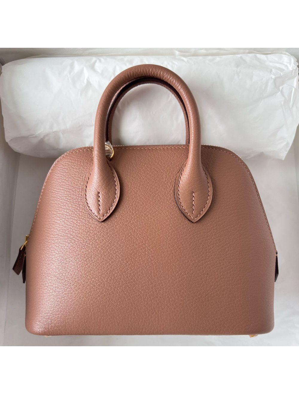 Hermes Roulis 18 Mini Shoulder Bag Etoupe Evercolor Taupe Leather Phw