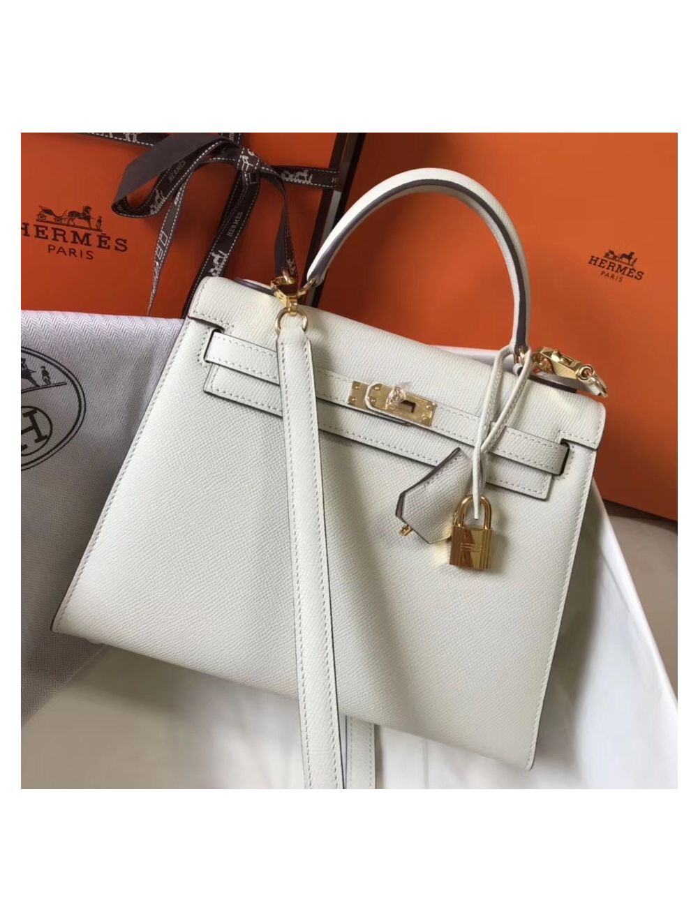 Replica Hermes Kelly 25cm Sellier Bag In Malachite Epsom Leather