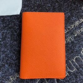 HERMES Playing card case + Cards accessories leather Orange Rare Mint Rare