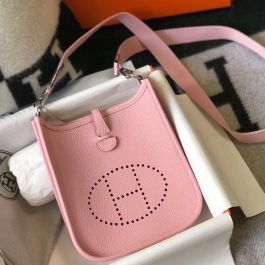 Hermes Evelyne III Crossbody Bag TPM Pink in Clemence Leather with
