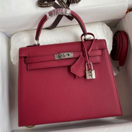 Replica Hermes Kelly Sellier 25 Handmade Bag In Vert Criquet Epsom Calfskin