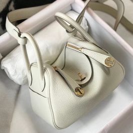 Hermès Hermes Lindy 26 Leather Handbag White ref.722413 - Joli Closet