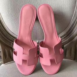 Oasis Sandal in Bubblegum Pink Crocodile Leather