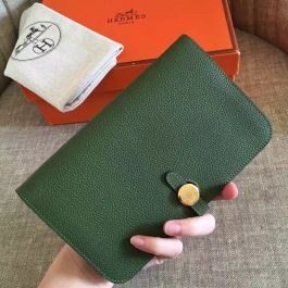 Replica Hermes Dogon Wallet In Malachite Leather Fake At Cheap Price
