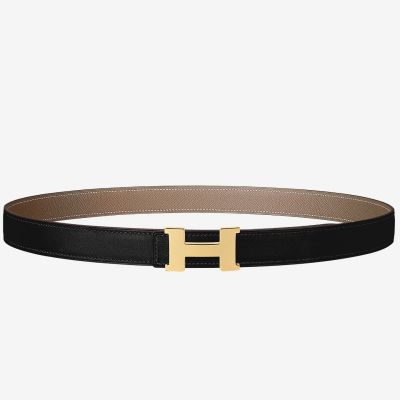 Hermes Mini Constance 24mm Reversible Belt Black/Taupe