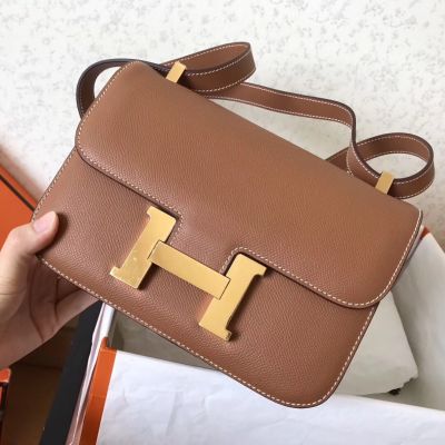 Replica Hermes Constance 24 Handmade Bag In Jaune Epsom Leather