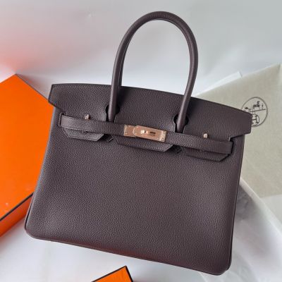 Hermes Birkin 30 Retourne Handmade Bag In Rouge Sellier Clemence Leather