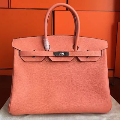 Hermes Birkin 40 Handmade Bag In Crevette Clemence Leather