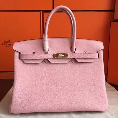 Hermes Birkin 40 Handmade Bag In Pink Clemence Leather