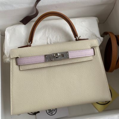 Hermes Jypsiere Mini Handmade Bags In Beton Swift Calfskin On Sale