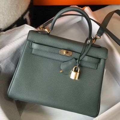 Replica Hermes Lindy Mini Bag In Vert Amande Clemence Leather GHW