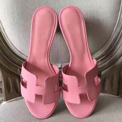 Hermes Oasis Sandals In Pink Epsom Leather
