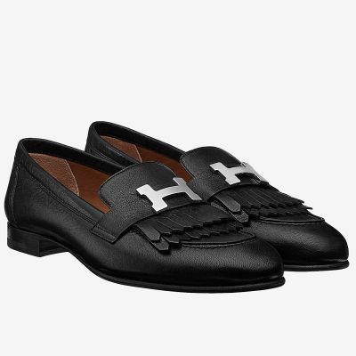 Hermes Royal Loafers In Black Calfksin