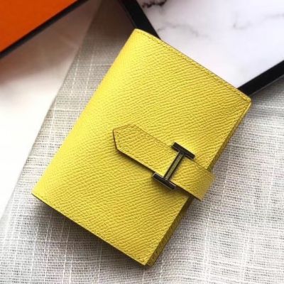 Hermes Bearn Mini Wallet In Yellow Epsom Leather