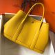 Hermes Garden Party 30 Bag In Yellow Taurillon Leather