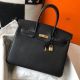 Hermes Birkin 35cm Bag In Black Clemence Leather GHW