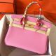 Hermes Birkin 30 Handmade Bag In Pink Clemence Leather