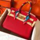 Hermes Birkin 30 Handmade Bag In Red Clemence Leather