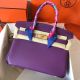 Hermes Birkin 30 Handmade Bag In Ultraviolet Clemence Leather