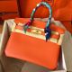 Hermes Birkin 30 Handmade Bag In Orange Epsom Leather