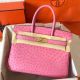 Hermes Birkin 30 Handmade Bag In Pink Ostrich Skin