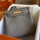 Hermes Kelly Ado Backpack in Etain Clemence Leather