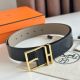 Hermes Nathan 40MM Belt in Grey Clemence Leather