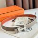 Hermes Mini Constance 24mm Belt in Taupe Epsom Leather and Tan Swift Leather