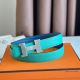 Hermes Mini Constance 24mm Belt in Green Epsom Leather and Blue Swift Leather