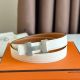 Hermes Mini Constance 24mm Belt in White Epsom Leather and Gold Swift Leather