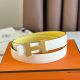 Hermes Mini Constance 24mm Belt in White Epsom Leather and Yellow Swift Leather