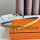 Hermes Gamma 13mm Belt in Yellow Epsom Leather and Blue Swift Leather