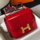 Hermes Constance 18 Handmade Bag In Red Embossed Crocodile