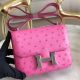 Hermes Constance 18 Handmade Bag In Pink Ostrich Leather