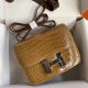 Hermes Constance 24 Handmade Bag In Light Brown Alligator Crocodile Skin