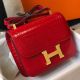 Hermes Constance 24cm Bag In Red Embossed Crocodile