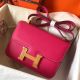 Hermes Constance 24 Handmade Bag In Rose Red Epsom Leather