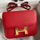 Hermes Constance 24 Handmade Bag In Red Epsom Calfskin