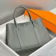 Hermes Garden Party 30 Bag In Gris Meyer Taurillon Leather