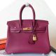 Hermes Birkin 25 Handmade Bag In Ruby Clemence Leather