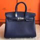 Hermes Birkin 25 Handmade Bag In Sapphire Epsom Calfskin