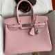 Hermes Birkin 30 Retourne Handmade Bag In Rose Sakura Epsom Calfskin