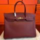 Hermes Birkin 40 Handmade Bag In Bordeaux Epsom Leather