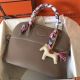 Hermes Bolide 31 Handmade Bag In Taupe Clemence Leather